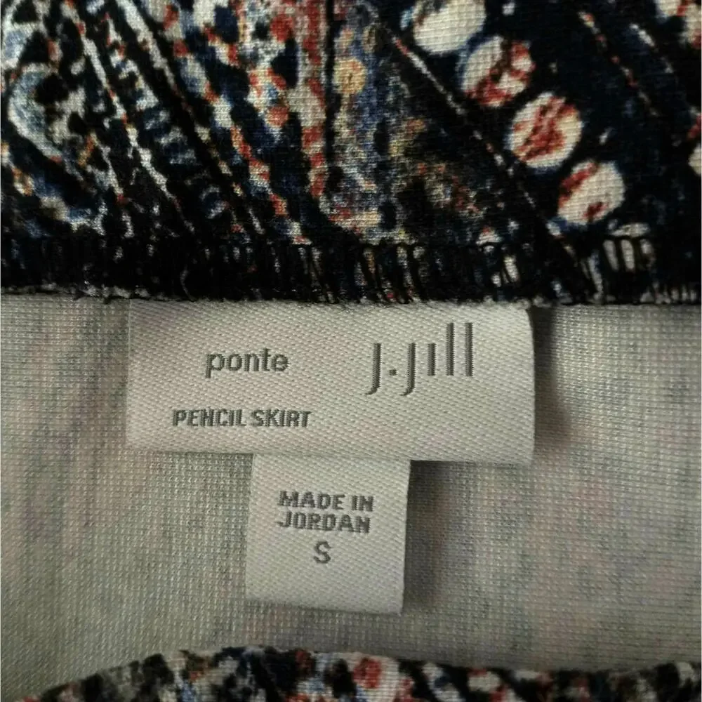 J Jill ~ Colorful Ponte Pencil Skirt ~ Small